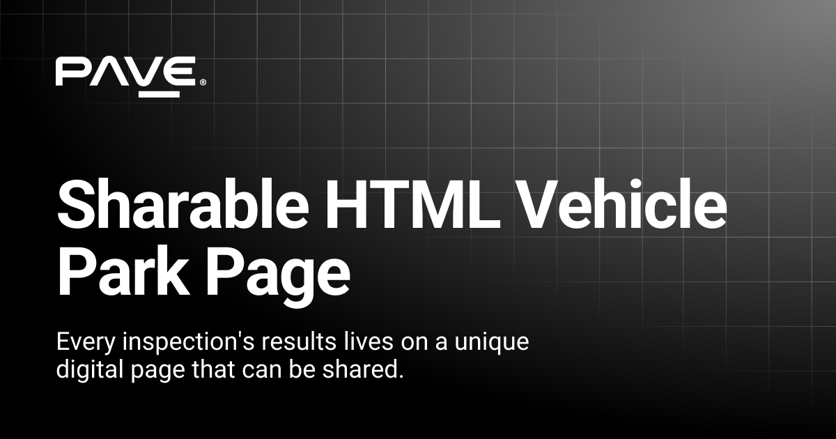 Sharable HTML Vehicle Park Page | PAVE Inspect for Dealers